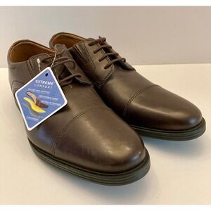 NWT Clarks Collection Men's Cap Toe Oxfords Leather Brown Size 9 Extreme Comfort